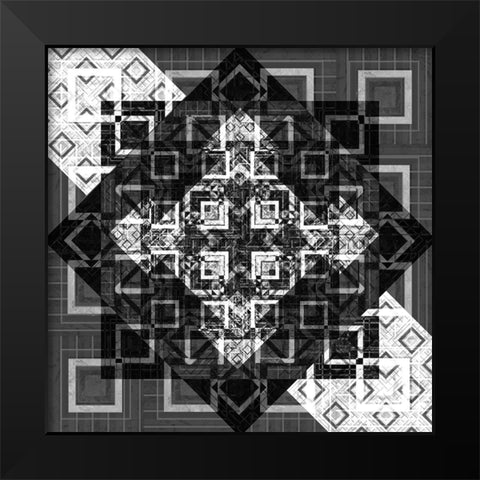 Geo Pattern 03 Black Modern Wood Framed Art Print by LightBoxJournal