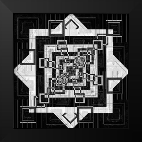 Geo Pattern 04 Black Modern Wood Framed Art Print by LightBoxJournal