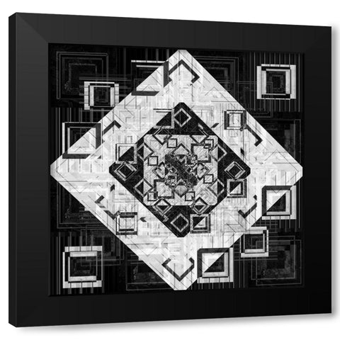 Geo Pattern 06 Black Modern Wood Framed Art Print with Double Matting by LightBoxJournal