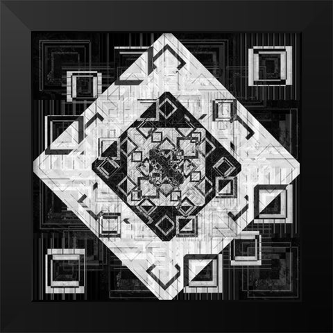 Geo Pattern 06 Black Modern Wood Framed Art Print by LightBoxJournal