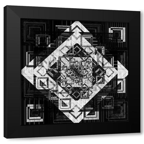 Geo Pattern 07 Black Modern Wood Framed Art Print by LightBoxJournal