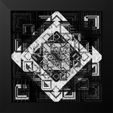 Geo Pattern 07 Black Modern Wood Framed Art Print by LightBoxJournal