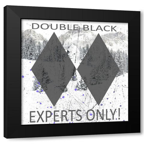 Extreme Snowboarder Double Black Black Modern Wood Framed Art Print with Double Matting by LightBoxJournal