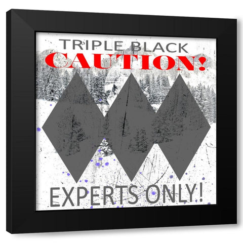 Extreme Snowboarder Triple Black Black Modern Wood Framed Art Print with Double Matting by LightBoxJournal