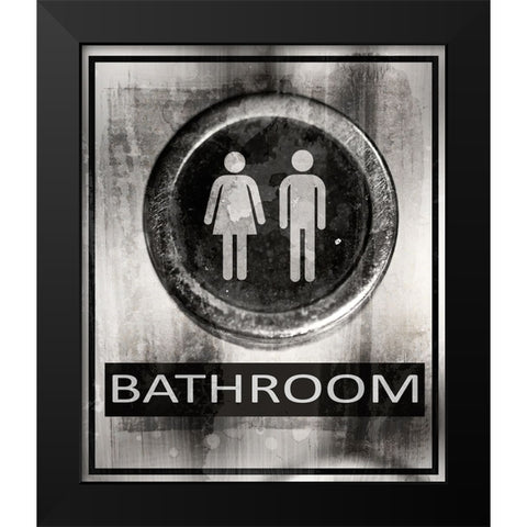 Farm bathroom signs 1 Black Modern Wood Framed Art Print by LightBoxJournal