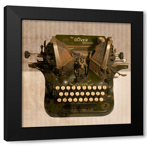 Typewriter 01 Oliver Black Modern Wood Framed Art Print by LightBoxJournal