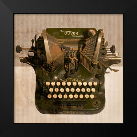Typewriter 01 Oliver Black Modern Wood Framed Art Print by LightBoxJournal