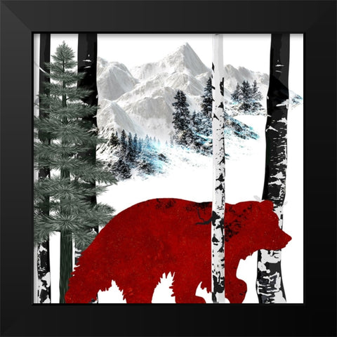 Winter Bear Black Modern Wood Framed Art Print by LightBoxJournal