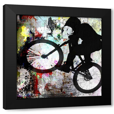 Extreme BMX 1 Black Modern Wood Framed Art Print with Double Matting by LightBoxJournal