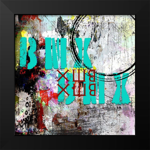 Extreme BMX TYPE Black Modern Wood Framed Art Print by LightBoxJournal
