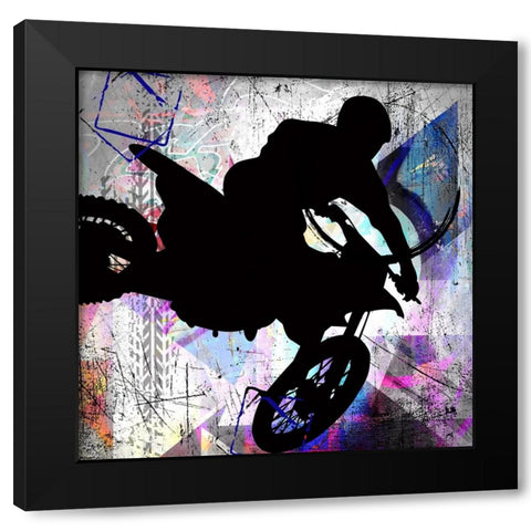 Extreme Motocross 1 Black Modern Wood Framed Art Print by LightBoxJournal