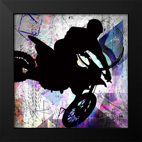 Extreme Motocross 1 Black Modern Wood Framed Art Print by LightBoxJournal