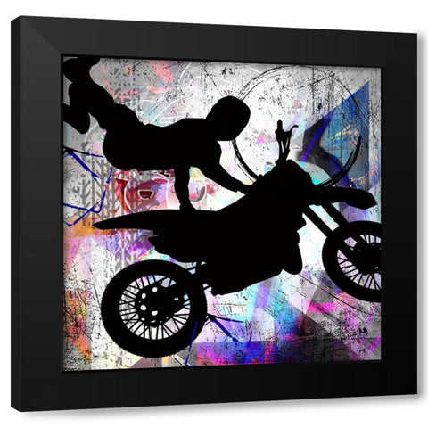 Extreme Motocross 2 Black Modern Wood Framed Art Print by LightBoxJournal
