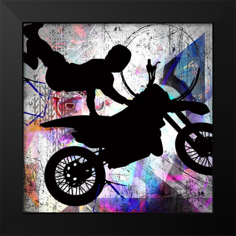 Extreme Motocross 2 Black Modern Wood Framed Art Print by LightBoxJournal