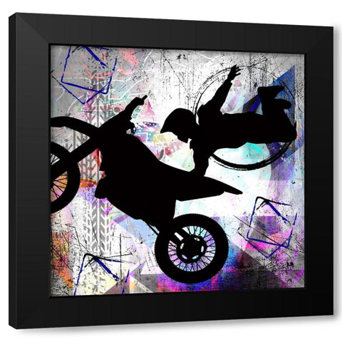 Extreme Motocross 3 Black Modern Wood Framed Art Print with Double Matting by LightBoxJournal