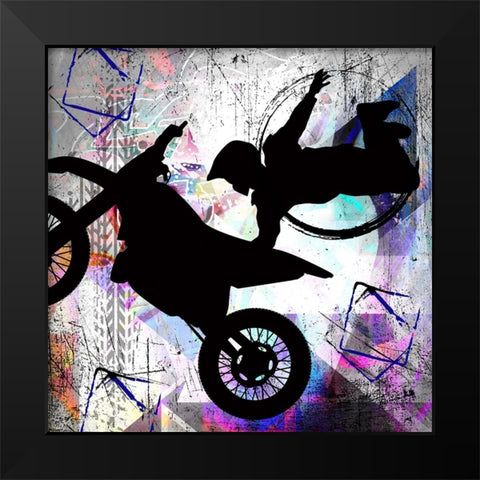 Extreme Motocross 3 Black Modern Wood Framed Art Print by LightBoxJournal