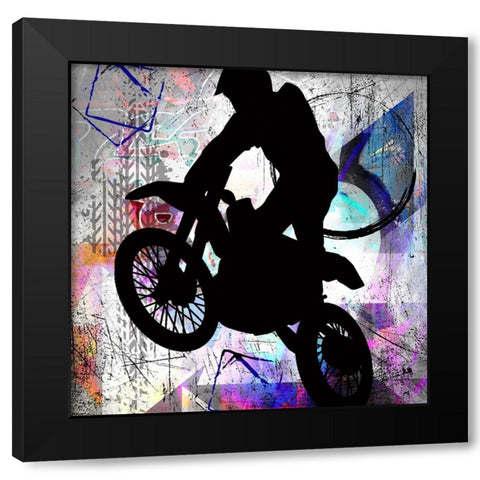 Extreme Motocross 4 Black Modern Wood Framed Art Print by LightBoxJournal