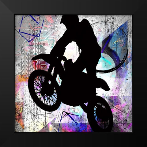 Extreme Motocross 4 Black Modern Wood Framed Art Print by LightBoxJournal