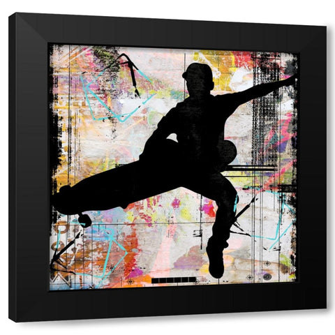 Extreme Skate Boarder 2 Black Modern Wood Framed Art Print by LightBoxJournal