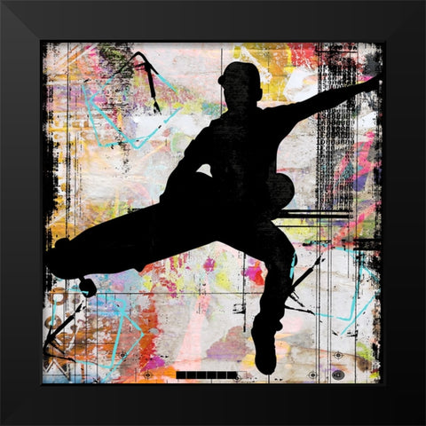 Extreme Skate Boarder 2 Black Modern Wood Framed Art Print by LightBoxJournal