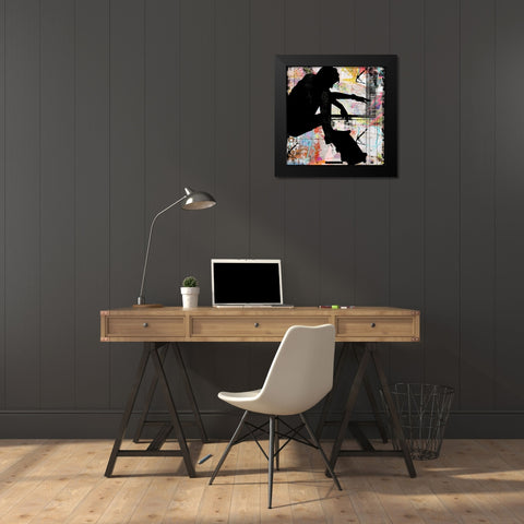 Extreme Skate Boarder 4 Black Modern Wood Framed Art Print by LightBoxJournal