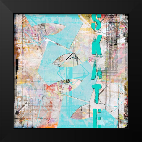 Extreme Skate Boarder TYPE Black Modern Wood Framed Art Print by LightBoxJournal