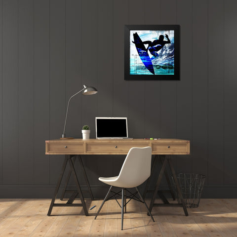 Extreme Surfer 1 Black Modern Wood Framed Art Print by LightBoxJournal