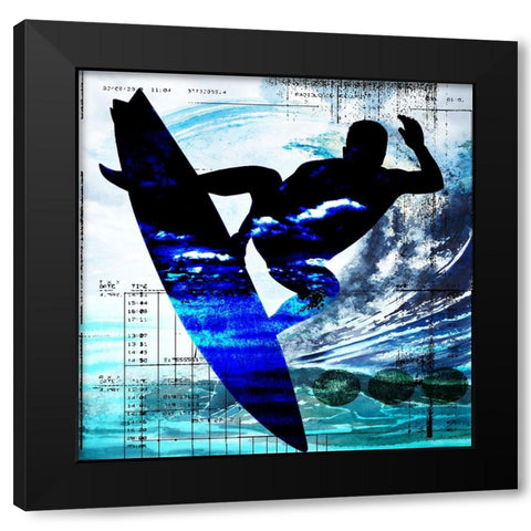 Extreme Surfer 1 Black Modern Wood Framed Art Print by LightBoxJournal