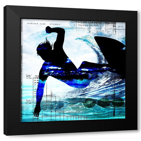 Extreme Surfer 2 Black Modern Wood Framed Art Print with Double Matting by LightBoxJournal
