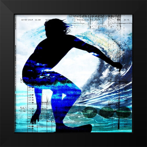 Extreme Surfer 3 Black Modern Wood Framed Art Print by LightBoxJournal