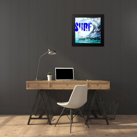 Extreme Surfer TYPE Black Modern Wood Framed Art Print by LightBoxJournal