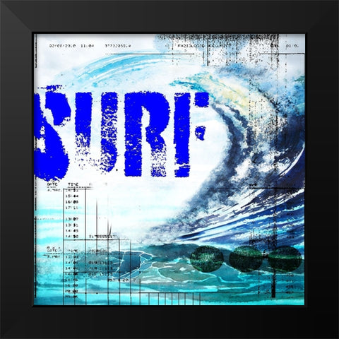 Extreme Surfer TYPE Black Modern Wood Framed Art Print by LightBoxJournal