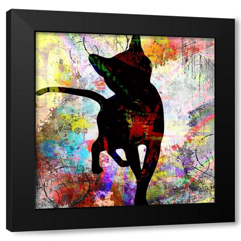 Playful Kitty 1 Black Modern Wood Framed Art Print by LightBoxJournal