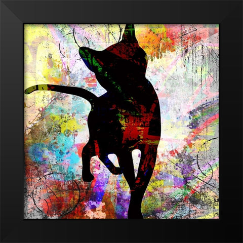 Playful Kitty 1 Black Modern Wood Framed Art Print by LightBoxJournal