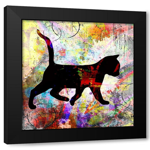 Playful Kitty 3 Black Modern Wood Framed Art Print by LightBoxJournal