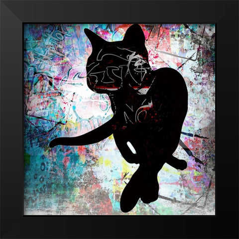 Playful Kitty 5 Black Modern Wood Framed Art Print by LightBoxJournal