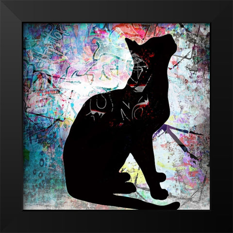Playful Kitty 6 Black Modern Wood Framed Art Print by LightBoxJournal