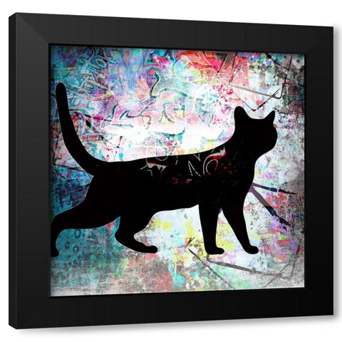 Playful Kitty 7 Black Modern Wood Framed Art Print with Double Matting by LightBoxJournal