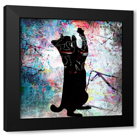 Playful Kitty 8 Black Modern Wood Framed Art Print by LightBoxJournal