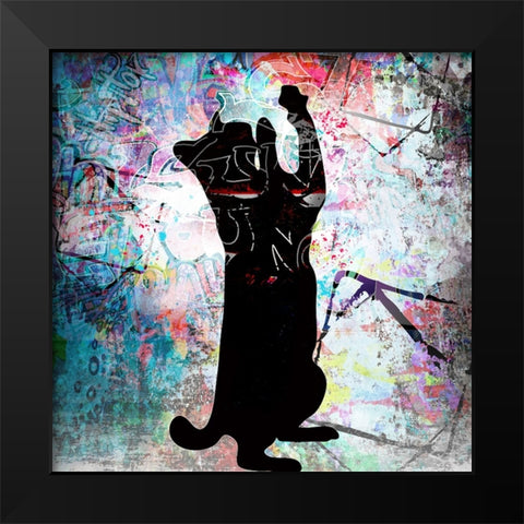 Playful Kitty 8 Black Modern Wood Framed Art Print by LightBoxJournal