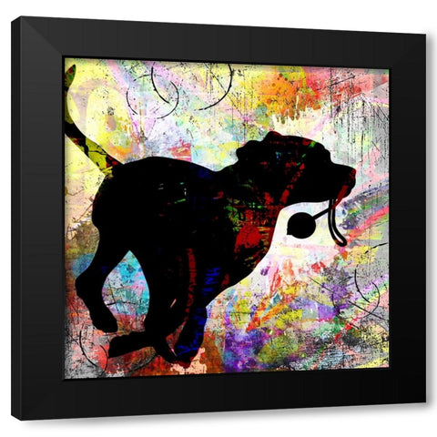 Playful Puppy 1 Black Modern Wood Framed Art Print by LightBoxJournal