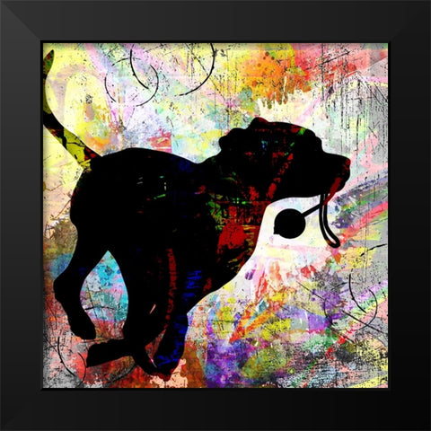 Playful Puppy 1 Black Modern Wood Framed Art Print by LightBoxJournal