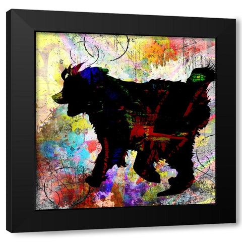 Playful Puppy 3 Black Modern Wood Framed Art Print with Double Matting by LightBoxJournal