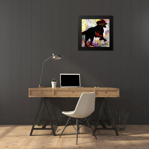 Playful Puppy 4 Black Modern Wood Framed Art Print by LightBoxJournal