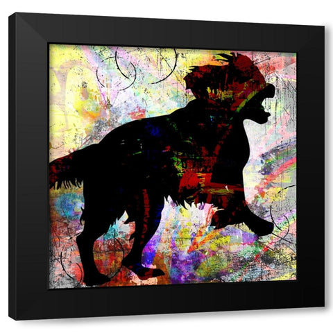 Playful Puppy 4 Black Modern Wood Framed Art Print by LightBoxJournal