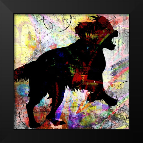 Playful Puppy 4 Black Modern Wood Framed Art Print by LightBoxJournal