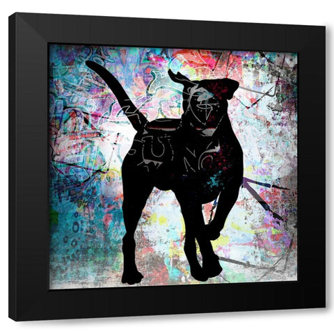 Playful Puppy 5 Black Modern Wood Framed Art Print by LightBoxJournal