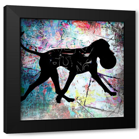 Playful Puppy 6 Black Modern Wood Framed Art Print by LightBoxJournal