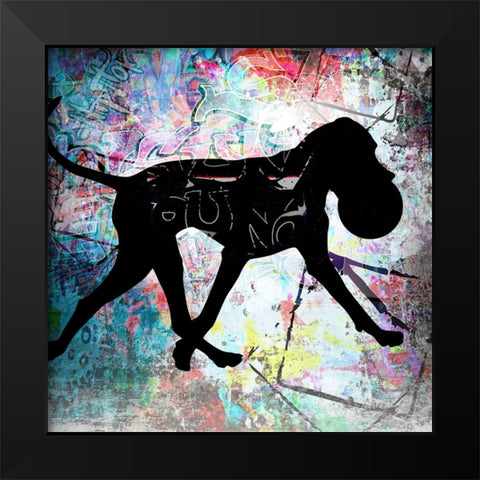 Playful Puppy 6 Black Modern Wood Framed Art Print by LightBoxJournal