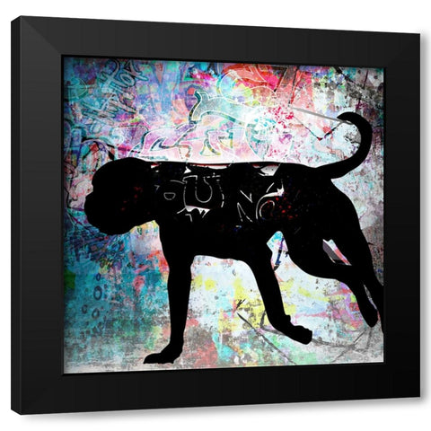 Playful Puppy 7 Black Modern Wood Framed Art Print by LightBoxJournal